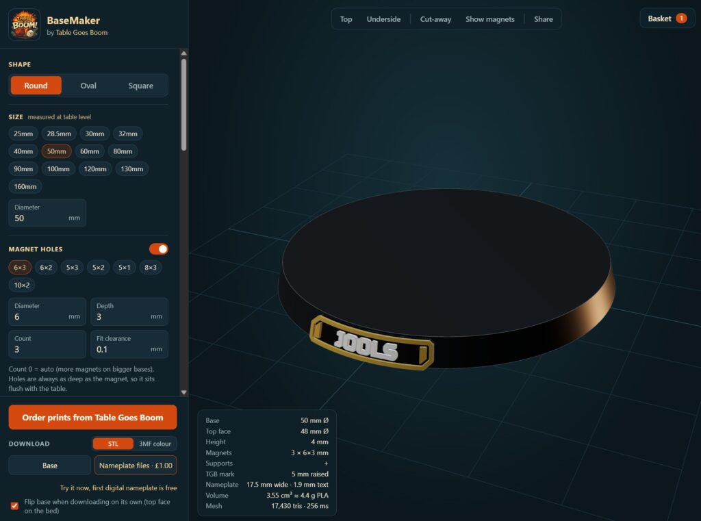 Command3D search results with a 3D preview of the selected STL model